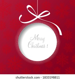 Christmas card with the effect of two layers of paper, texture of snowflakes and space for text. it can be used for greetings, invitations to a holiday. stock vector illustration. EPS 10.