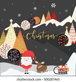 christmas card and elements