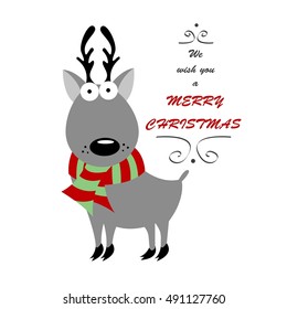 Christmas Card Elk Vector Stock Vector (Royalty Free) 491127760 ...