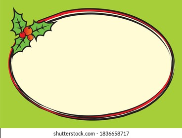 Christmas card, ellipse frame, vector conceptual illustration