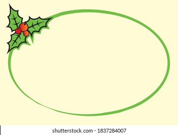 Christmas card, ellipse frame, vector conceptual illustration