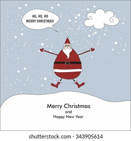 Christmas card Fanny Santa Claus