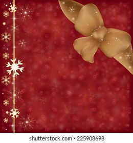 Christmas card, festive bow 