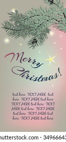 Christmas card with fir branch