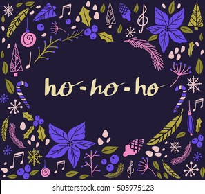 Christmas card with fir tree