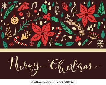 Christmas card with fir tree