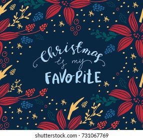 Christmas card with fir tree