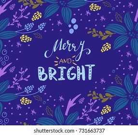 Christmas card with fir tree