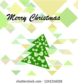 Christmas card, fir tree, vector background