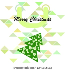 Christmas card, fir tree, vector background