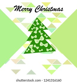 Christmas card, fir tree, vector background