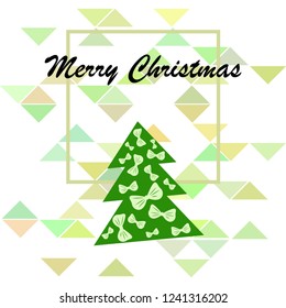 Christmas card, fir tree, vector background
