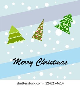 Christmas card, fir tree, vector background