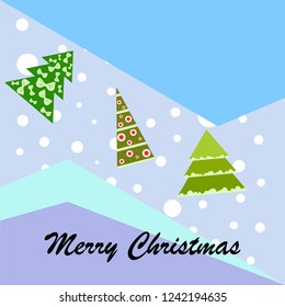 Christmas card, fir tree, vector background