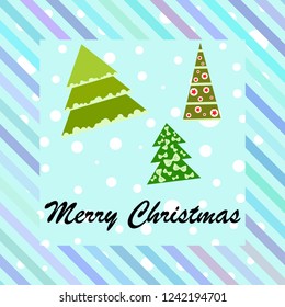 Christmas card, fir tree, vector background
