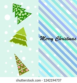 Christmas card, fir tree, vector background