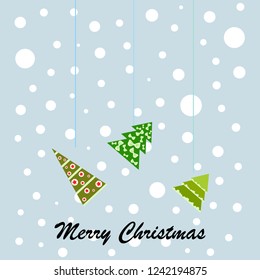 Christmas card, fir tree, vector background