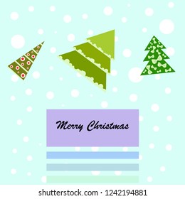 Christmas card, fir tree, vector background