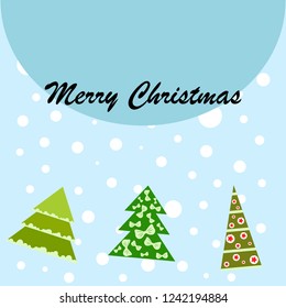 Christmas card, fir tree, vector background