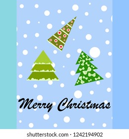 Christmas card, fir tree, vector background