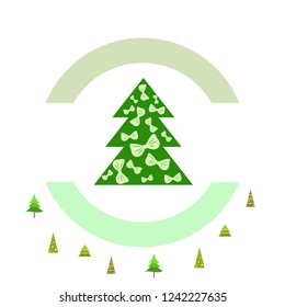 Christmas card, fir tree, vector background