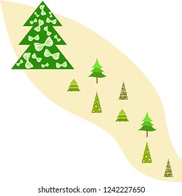 Christmas card, fir tree, vector background
