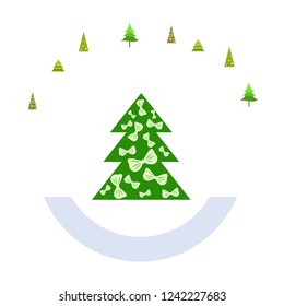 Christmas card, fir tree, vector background