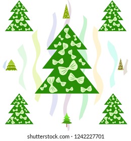 Christmas card, fir tree, vector background