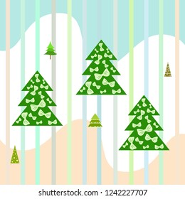 Christmas card, fir tree, vector background