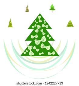 Christmas card, fir tree, vector background