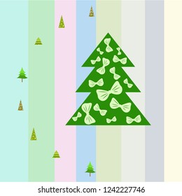 Christmas card, fir tree, vector background