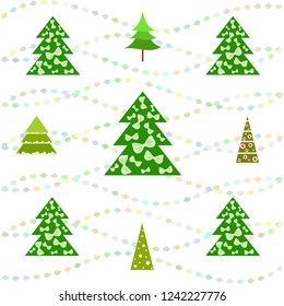 Christmas card, fir tree, vector background