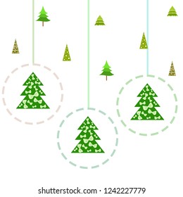 Christmas card, fir tree, vector background