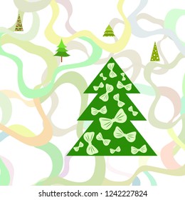 Christmas card, fir tree, vector background