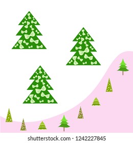 Christmas card, fir tree, vector background