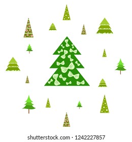 Christmas card, fir tree, vector background