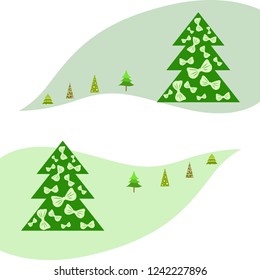 Christmas card, fir tree, vector background