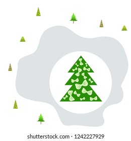 Christmas card, fir tree, vector background