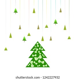 Christmas card, fir tree, vector background