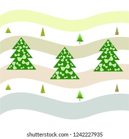 Christmas card, fir tree, vector background