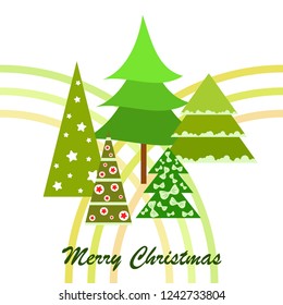 Christmas card, fir tree, vector background