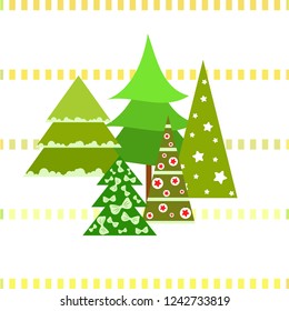 Christmas card, fir tree, vector background