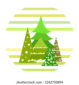 Christmas card, fir tree, vector background