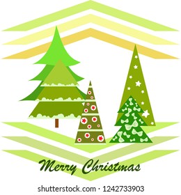 Christmas card, fir tree, vector background