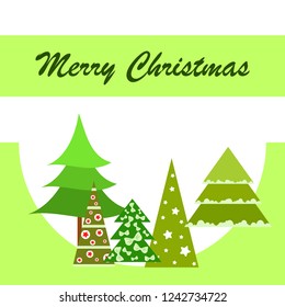 Christmas card, fir tree, vector background