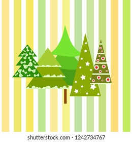 Christmas card, fir tree, vector background