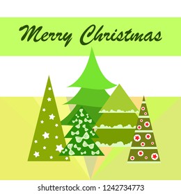 Christmas card, fir tree, vector background