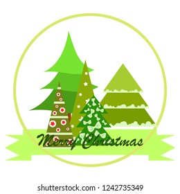 Christmas card, fir tree, vector background