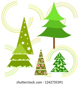Christmas card, fir tree, vector background