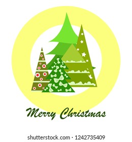 Christmas card, fir tree, vector background